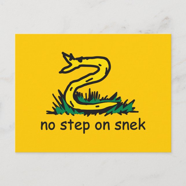 Inget steg på smygmemorandumet Gadsden parody Snek Vykort (Framsida)