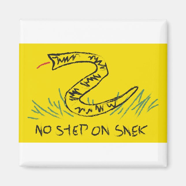 Inget steg på Snek Gadsden Flagga Magnet (Framsidan)