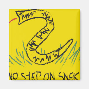 Inget steg på Snek Gadsden-Flagga Magnet