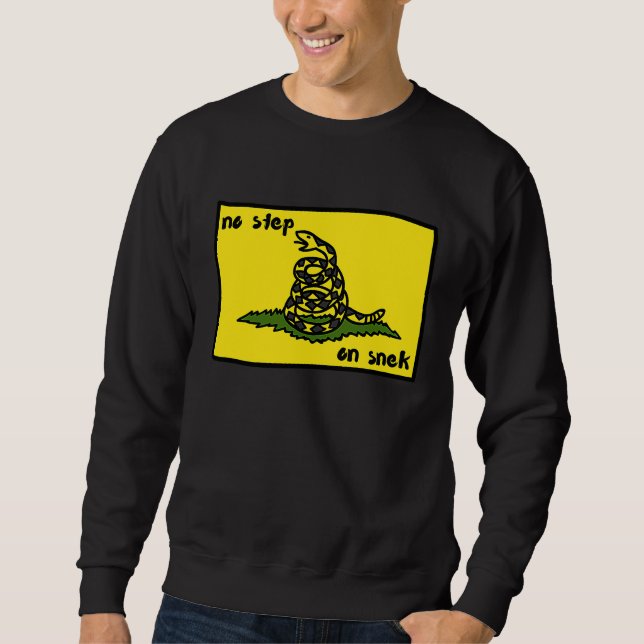 Inget steg på Snek Gadsden-Flagga-nota Lång Ärmad Tröja (Framsida)