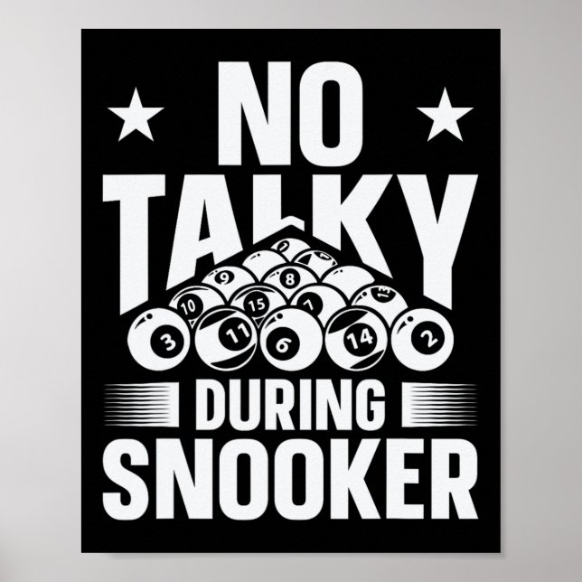 Inget talky under Snooker Funny Billiards Silence Poster (Framsidan)
