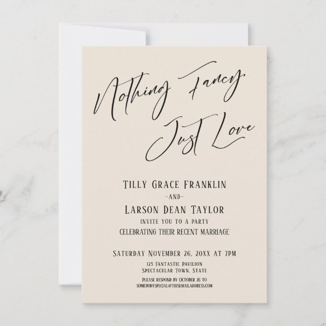 Inget Tjälligt, Bara Kärlek Elegant Typografi Gräd Inbjudningar (Framsida)