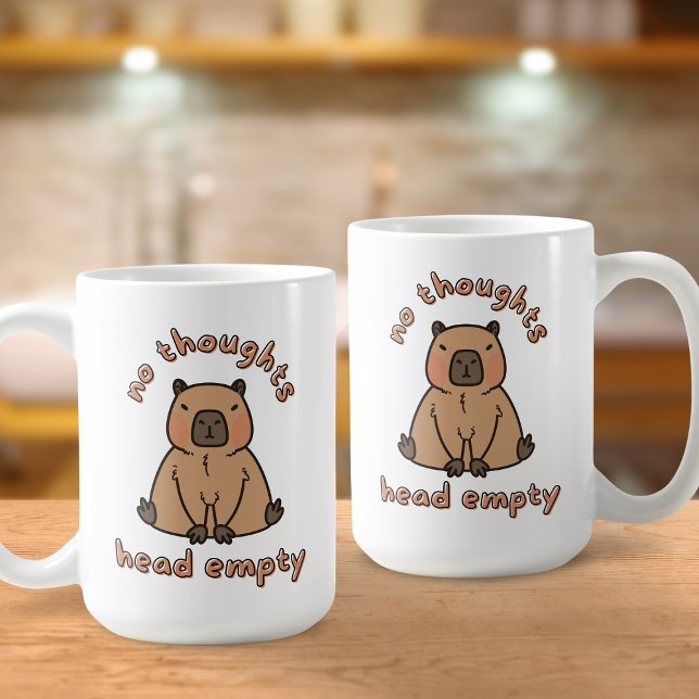 Inget tomt huvud, Capybara Funny Meme Kaffemugg (Funny capybara meme)