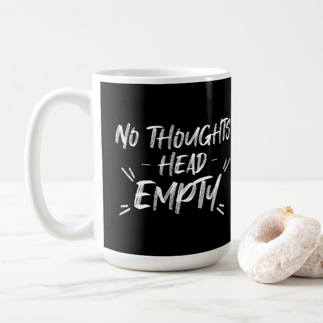 Inget tomt tankhuvud kaffemugg (Med munk)