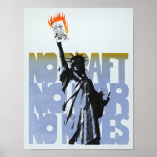 Inget utkast - inget krig - inga kärnvapen - Frihe Poster
