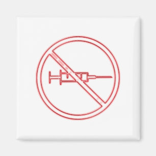 Inget vaccinationstecken, antivaxxerkoncept magnet