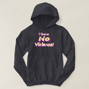 "Inget våld!" Cute Design. Köp nu Hoodie