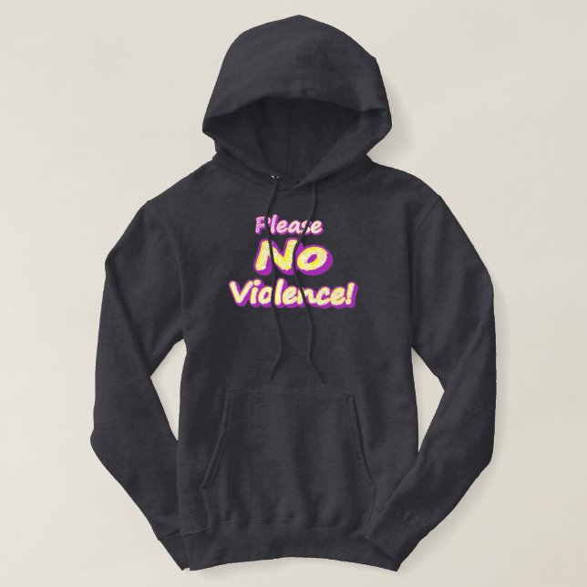 "Inget våld!" Cute Design. Köp nu Hoodie (Design framsida)