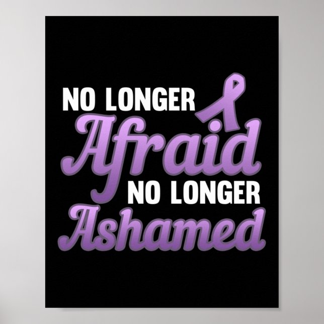 Inget våld mot Domesticen Afraid Ashamed längre Poster (Framsidan)