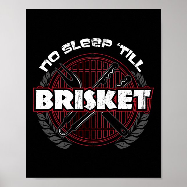 Inget viloläge till Brisket - Funny Bbq Grilling M Poster (Framsidan)