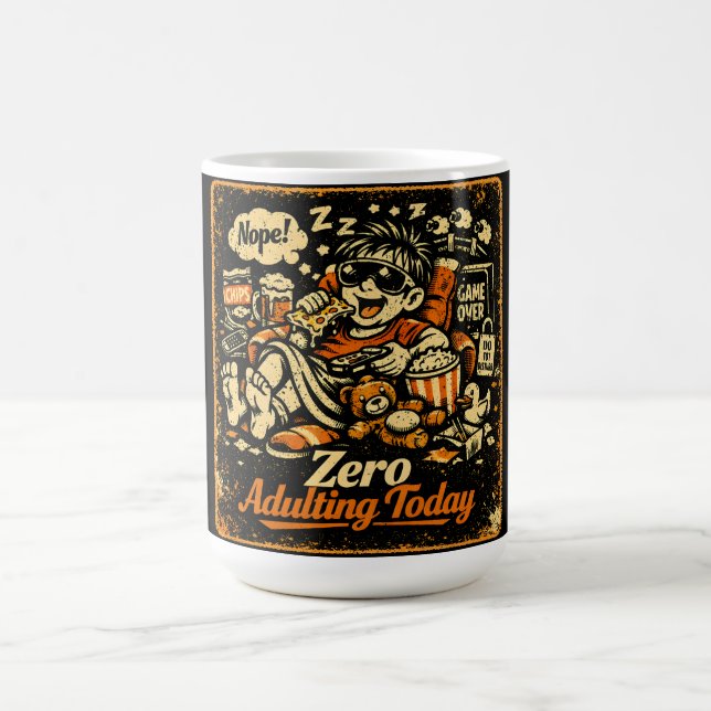 Inget Vuxenliv Idag - Anti-Ansvar Humor Kaffemugg (Center)