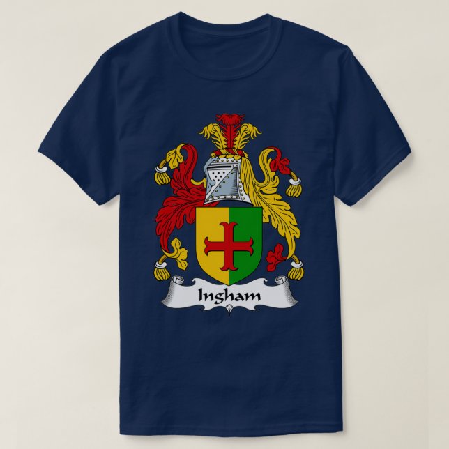 Ingham Jackar Arm Family Crest T Shirt (Design framsida)