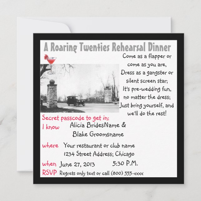 Ingivande 20-talets repetitionsmiddag inbjudningar (Framsida)