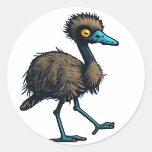 Ingivande Emu Runt Klistermärke