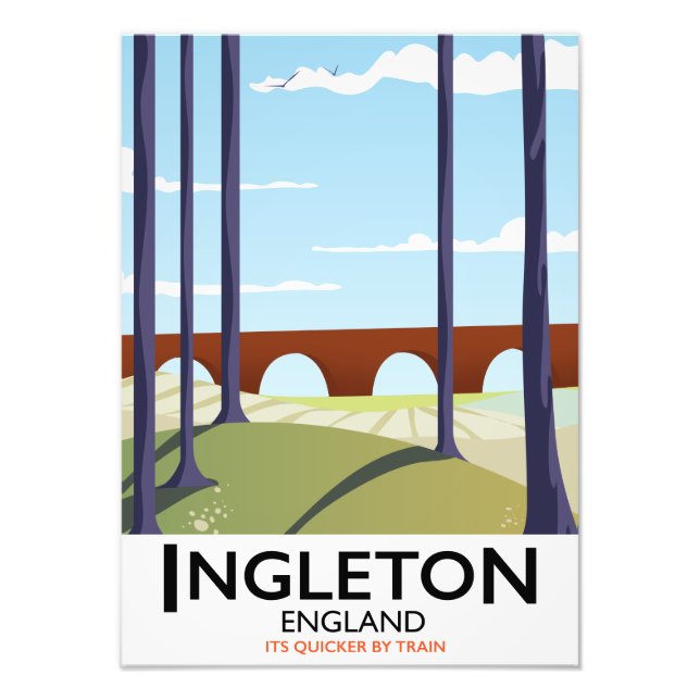 Ingleton Englands tåg-resesposer Fototryck (Framsidan)
