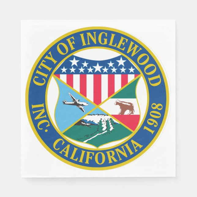 Inglewood California City Seal Pappersservett (Framsidan)