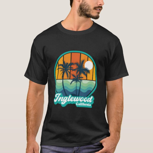 Inglewood California Summer Vacation Beach T Shirt (Framsida)