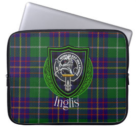 Inglis Scottish Clan Tartan and Crest Laptop Fodral