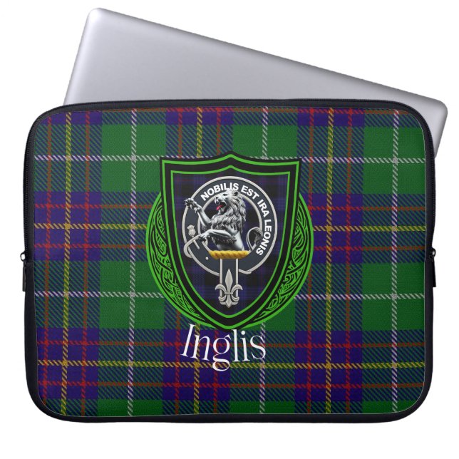 Inglis Scottish Clan Tartan and Crest  Laptop Fodral (Framsidan)