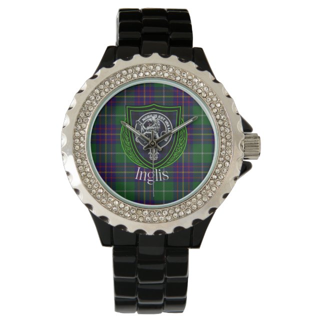 Inglis Scottish Clan Tartan & Crest Armbandsur (Framsida)