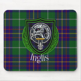 Inglis skotskt klan tartan och vapensköld musmatta