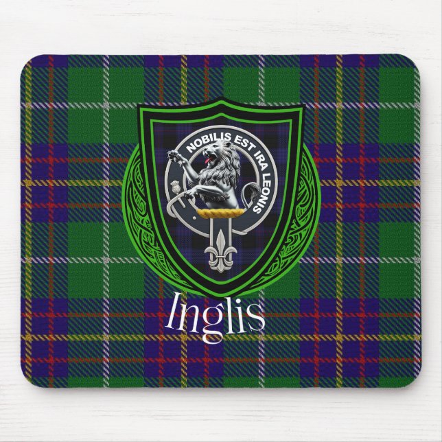 Inglis skotskt klan tartan och vapensköld  musmatta (Framsidan)