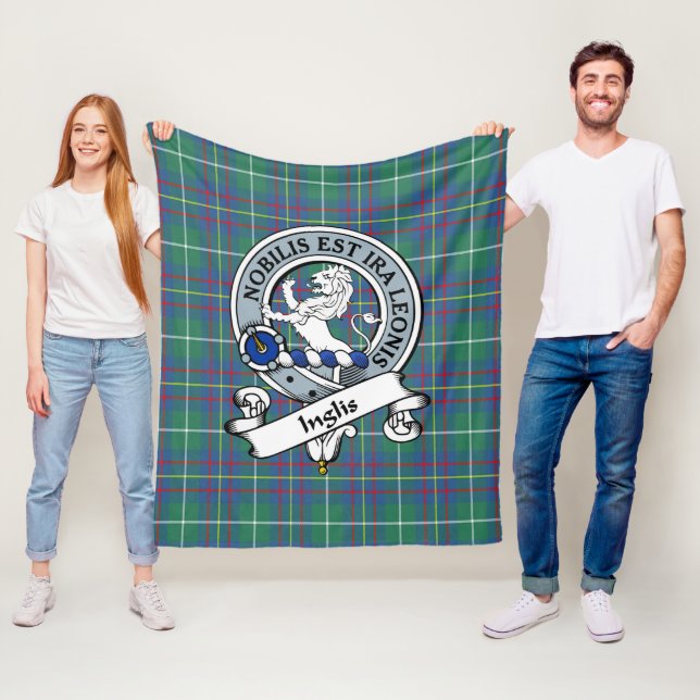 Inglis urgamla klanmärke Tartan Plaid Fleecefilt (På plats)