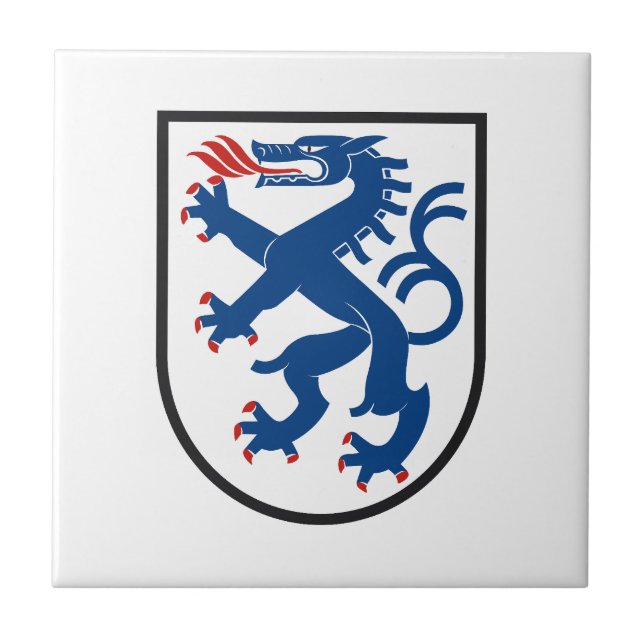 Ingolstadt city flag germany symbol emblem dragon kakelplatta (Framsidan)