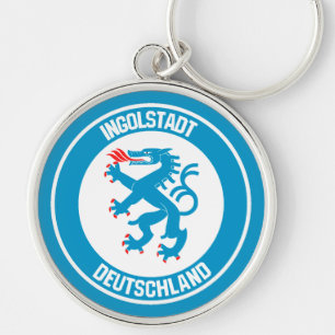 Ingolstadt Round Emblem Rund Silverfärgad Nyckelring
