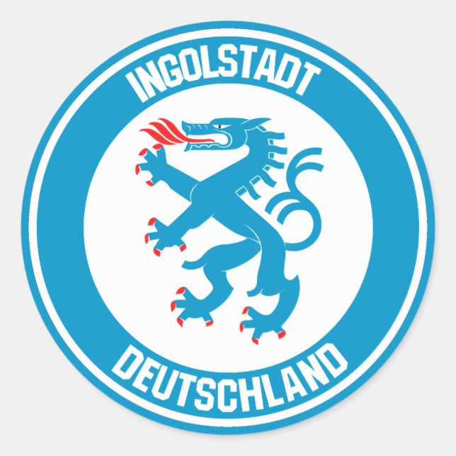 Ingolstadt Round Emblem Runt Klistermärke (Framsida)