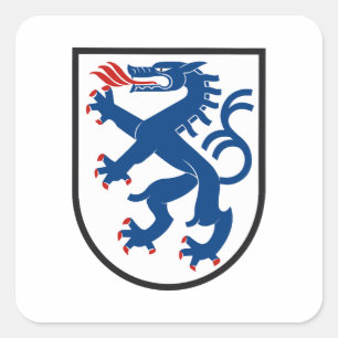 Ingolstadt stadsflagga Tyskland symbol emblem drak Fyrkantigt Klistermärke