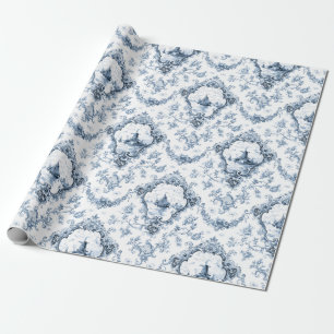 Ingraverad Blommigt med boatblått/Kvarn Presentpapper