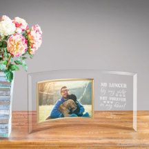 Ingraverat Pet Memorial Curved Glass Bild Ram