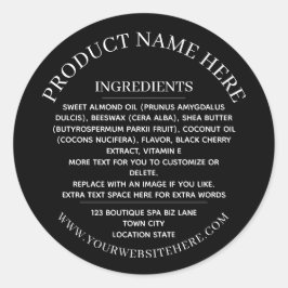 Ingredienser Etikett Simple Black White