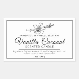 Ingredienser i munhåla, homemade vanilla coconut m rektangulärt klistermärke