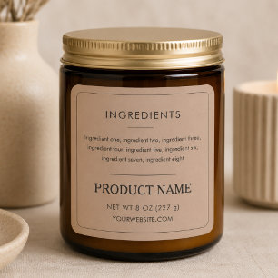 Ingredienser Produktvarumärke Minimalistiskt Etike Fyrkantigt Klistermärke