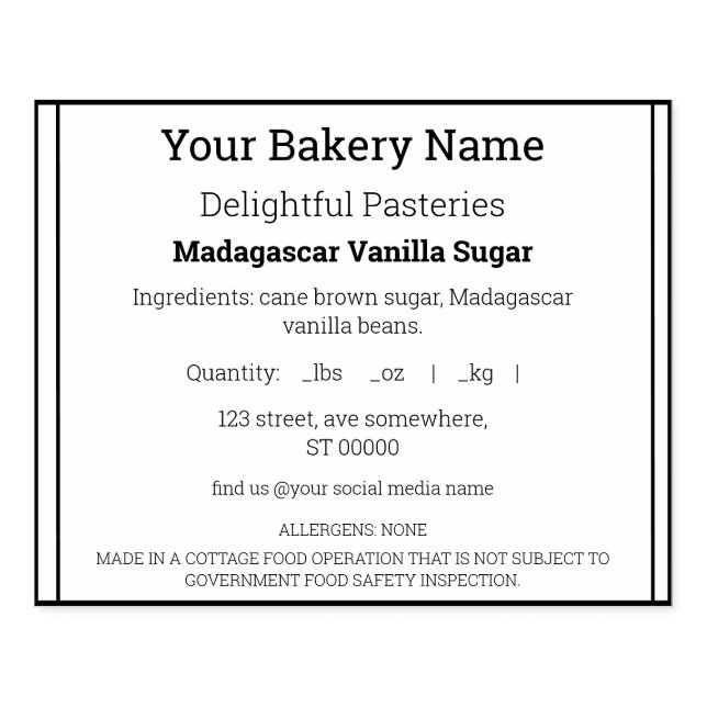 Ingrediensetikett Rubber Frimärke Stämpel (Tryck)