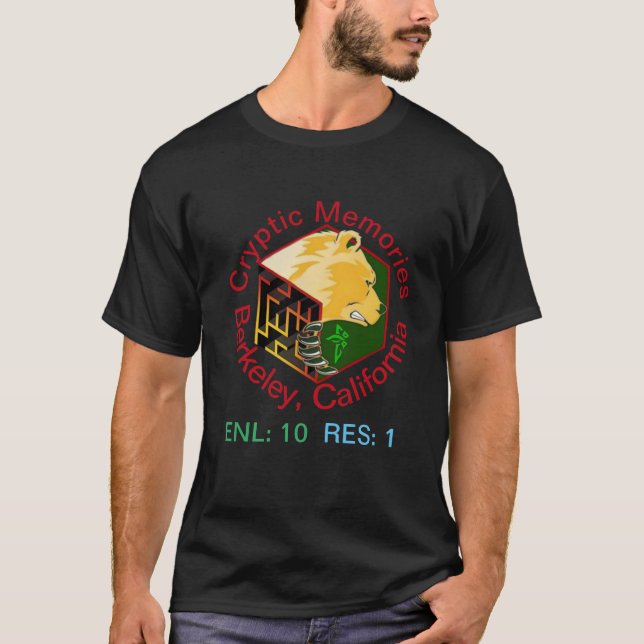 Ingress Cryptic Memories Berkeley, CA T-Shirt (Framsida)