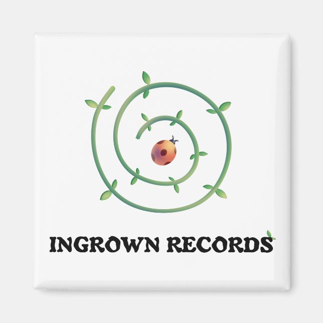 Ingrown Records Ladybug Magnet Kvadrat (Framsidan)