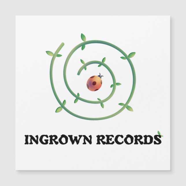 Ingrown Records Ladybug Spiral Large Magnetic Card (Framsida)