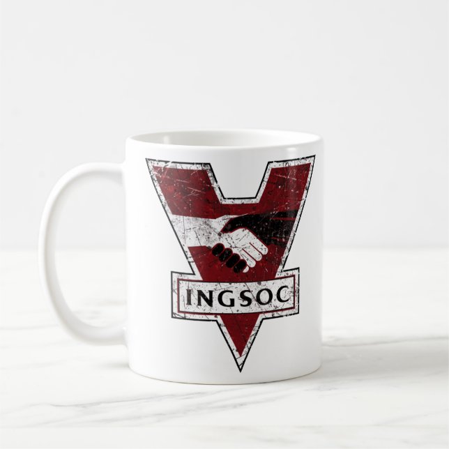 INGSOC 1984 George Orwell Massövervakning  Kaffemugg (Vänster)