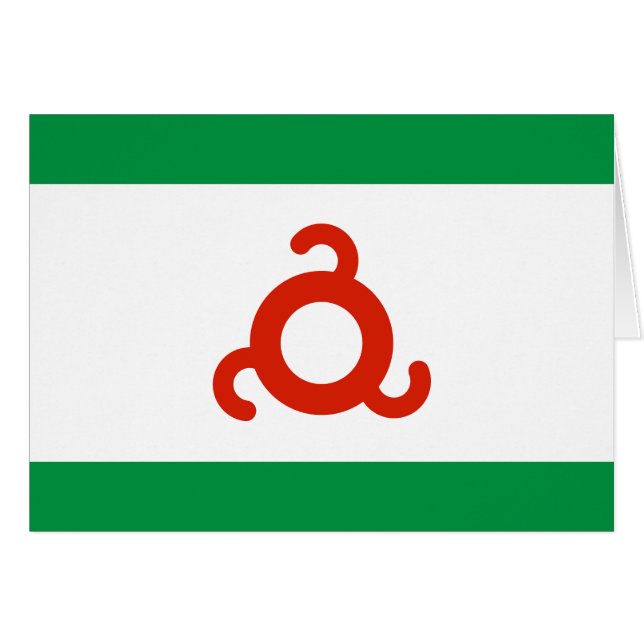 Ingushetiens flagga hälsningskort (Framsidan Horizontal)
