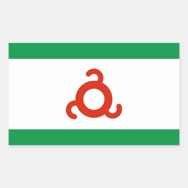 Ingushetiens flagga rektangulärt klistermärke (Framsida)