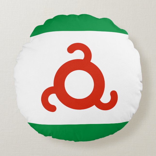 Ingushetiens flagga rund kudde (Framsidan)