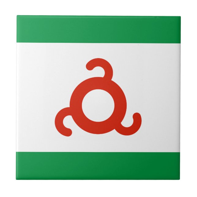 Ingusjien Flagga Kakelplatta (Framsidan)