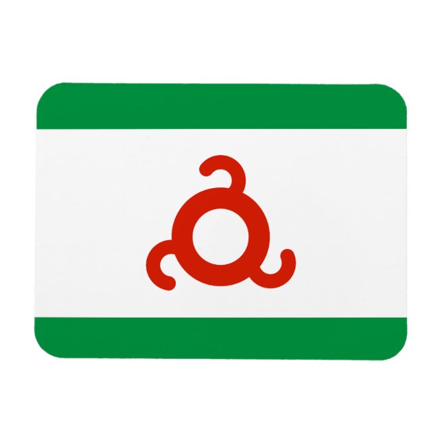 Ingusjien Flagga Magnet (Horisontell)