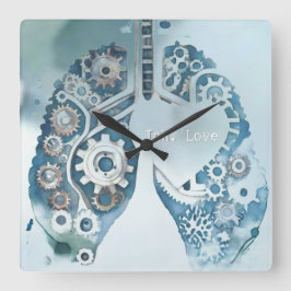 Inh. Love 5  Fyrkantig Klocka