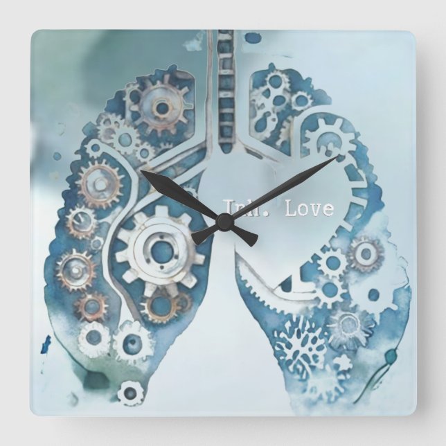 Inh. Love 5  Fyrkantig Klocka (Framsida)