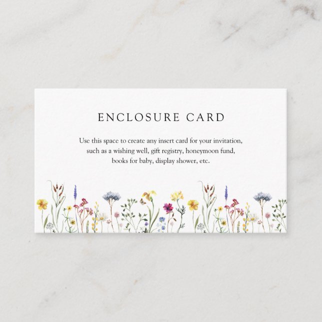 Inhägnadskort för vildblomsäng tilläggskort (Framsida)