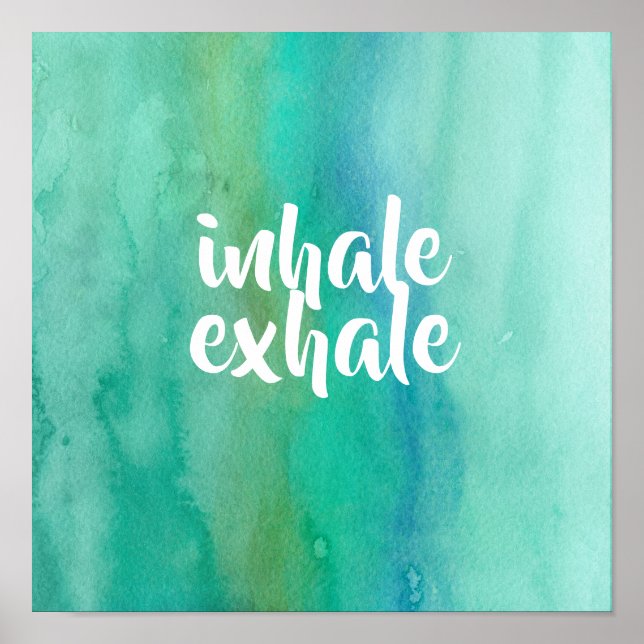 inhalationsmeditation yoga blue turquise spa poster (Framsidan)